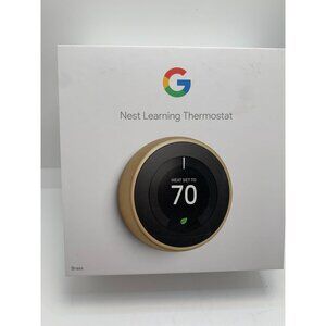 Google Nest Learning Thermostat Brass Smart Home Programmable Energy Saver New